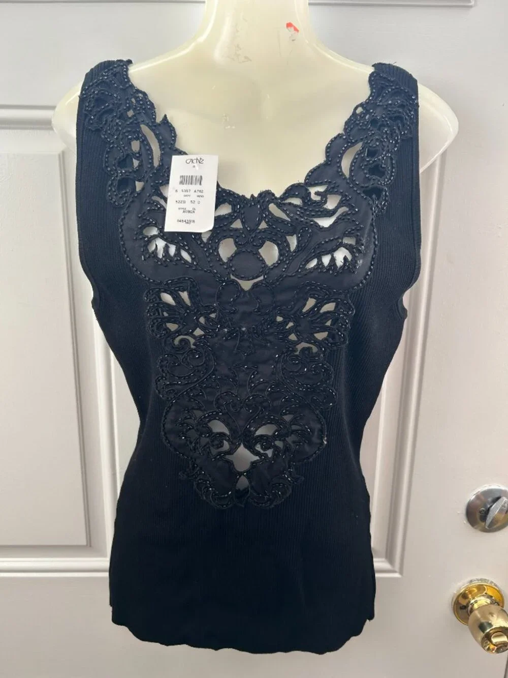 Cache Vintage Black Lace Tank Top - Size Medium 34 Bust